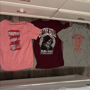 Vans Pink and Red Short Sleeve Tees Collection